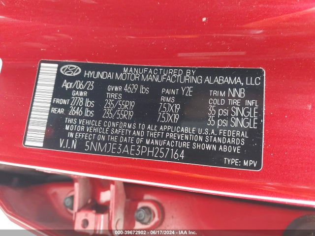 Hyundai Tucson Limited 2023 5NMJE3AE3PH257164 Image 9