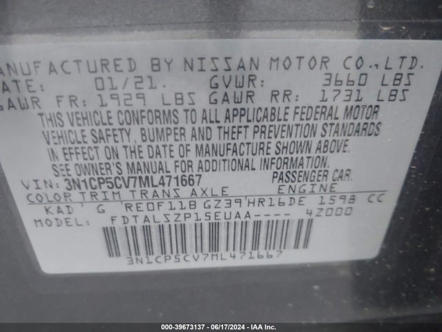 Nissan Kicks Sv Xtronic Cvt 2021 3N1CP5CV7ML471667 Image 9