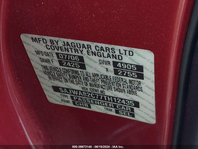 2007 JAGUAR XJ SAJWA82C77TH12435 Photo 8