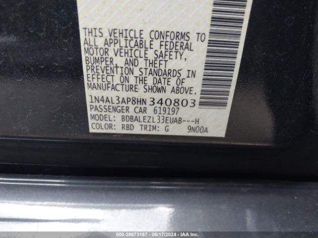 1N4AL3AP8HN340803 Nissan Altima 2.5 S