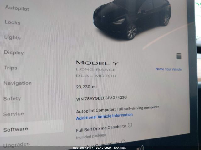 7SAYGDEE8PA044236 Tesla Model Y Awd/long Range Dual Motor All-wheel Drive