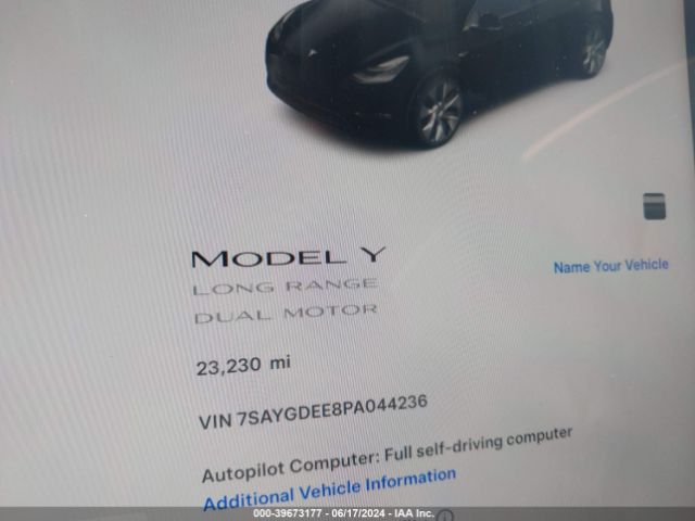 7SAYGDEE8PA044236 Tesla Model Y Awd/long Range Dual Motor All-wheel Drive