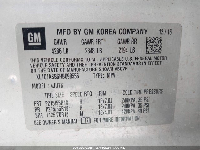 Buick Encore Preferred 2017 KL4CJASB6HB098556 Image 9