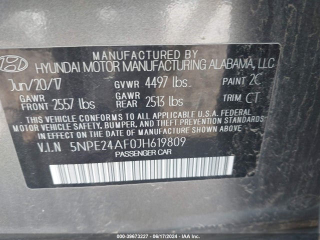 Hyundai SONATA SE 2018 5NPE24AF0JH619809 Image 9
