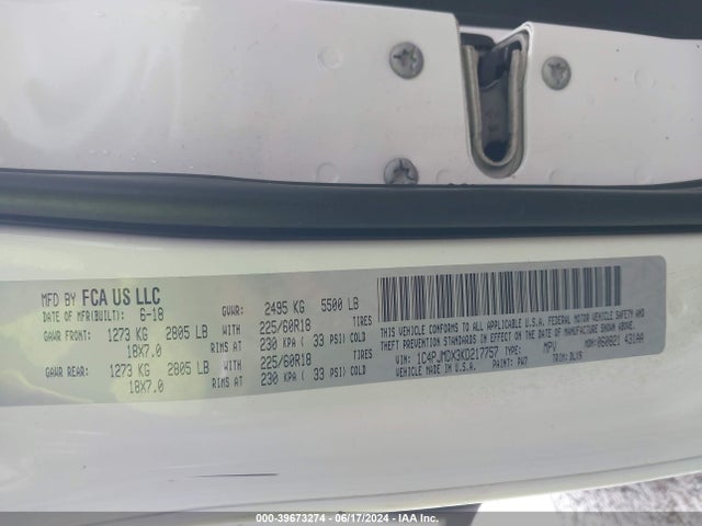Jeep Cherokee Limited 4x4 2019 1C4PJMDX3KD217757 Image 9