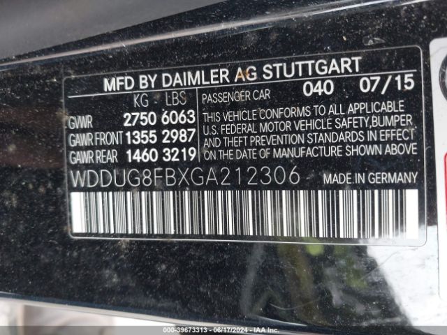 WDDUG8FBXGA212306 Mercedes-Benz S 550 4matic