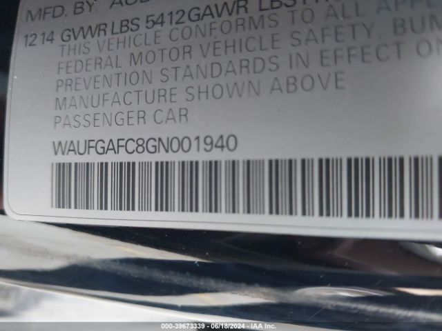 WAUFGAFC8GN001940 Audi A6 3.0t Premium Plus
