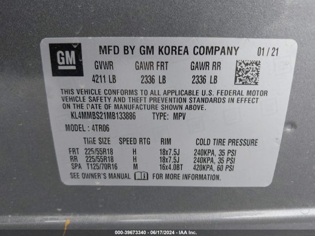 KL4MMBS21MB133886 Buick Encore Gx Fwd Preferred