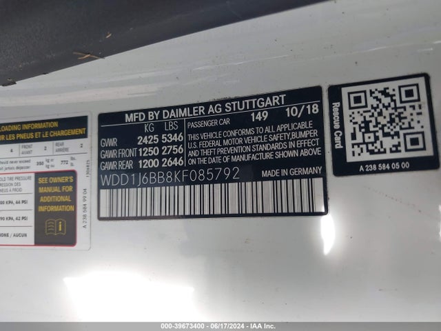 WDD1J6BB8KF085792 Mercedes-Benz Amg E 53 4matic