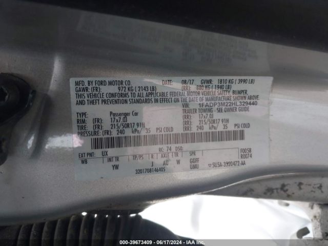 1FADP3M22HL329440 Ford FOCUS SEL