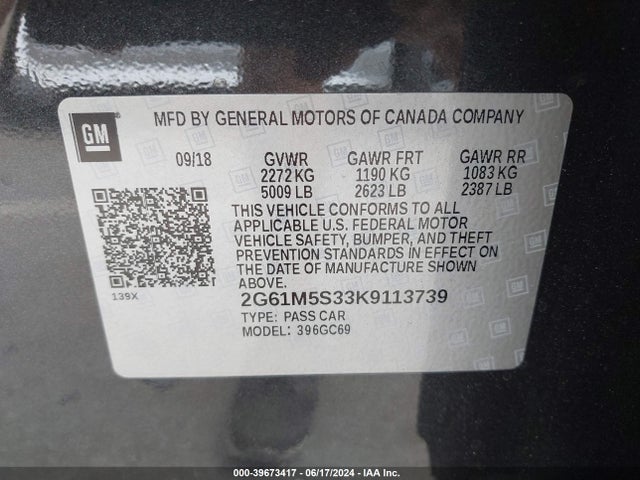 2G61M5S33K9113739 Cadillac XTS LUXURY