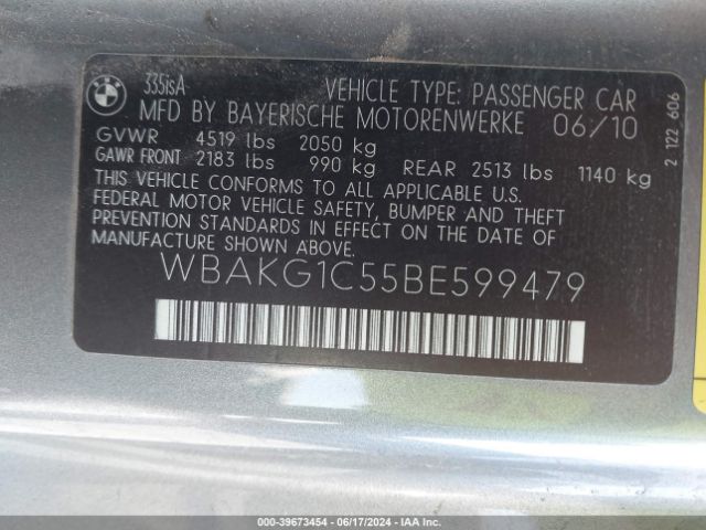 2011 BMW 335IS WBAKG1C55BE599479 Photo 8