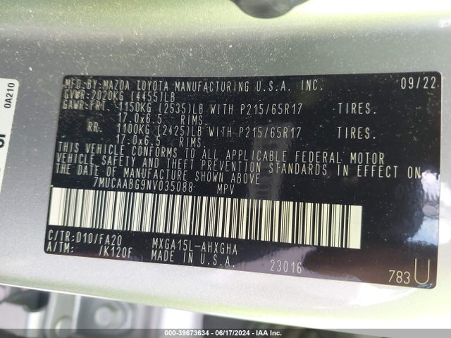 Toyota Corolla Cross Le 2022 7MUCAABG9NV035088 Image 9