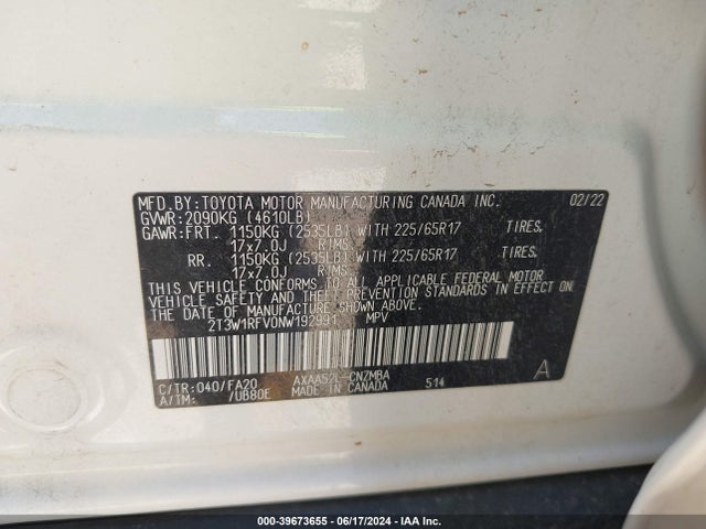 Toyota Rav4 Xle 2022 2T3W1RFV0NW192991 Image 9
