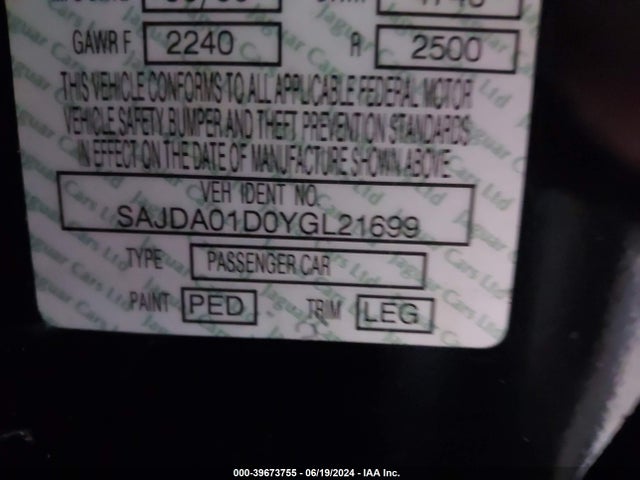 2000 JAGUAR S-TYPE SAJDA01D0YGL21699 Photo 8