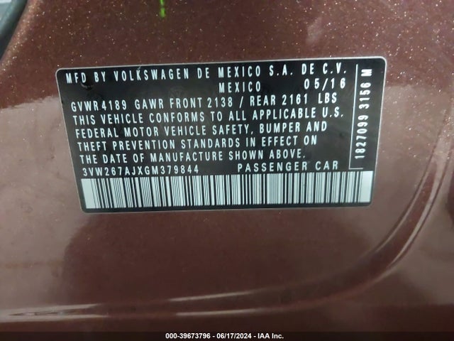3VW267AJXGM379844 Volkswagen Jetta 1.4t S