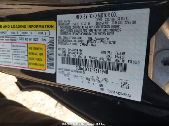 3LN6L5CC4HR614948 Lincoln MKZ SELECT