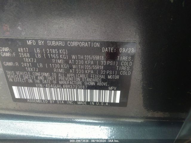 4S4GUHL66R3723067 Subaru Crosstrek Limited