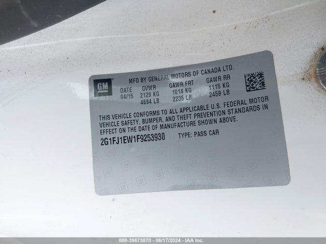 Chevrolet CAMARO 2SS 2015 2G1FJ1EW1F9253930 Image 9