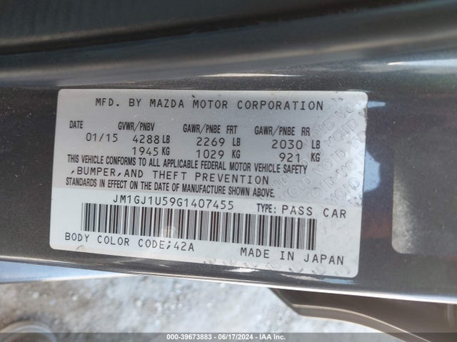 JM1GJ1U59G1407455 Mazda Mazda6 I Sport