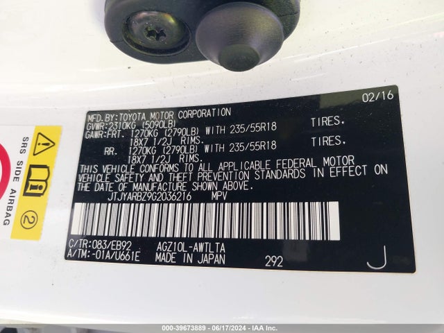 JTJYARBZ9G2036216 Lexus Nx 200t F Sport