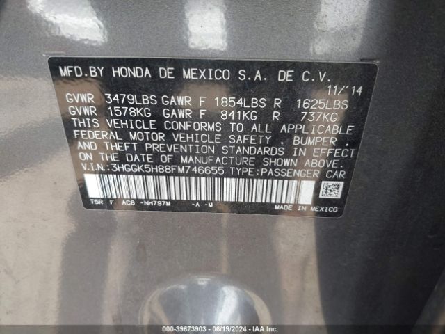 3HGGK5H88FM746655 Honda Fit Ex/ex-l