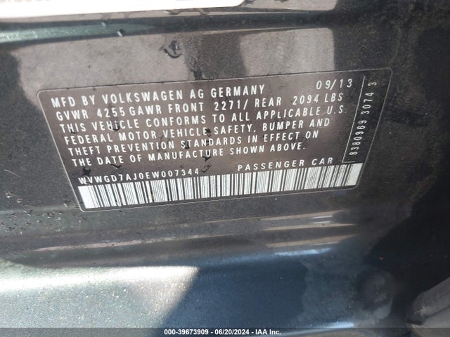 WVWGD7AJ0EW007344 Volkswagen Gti Driver's Edition
