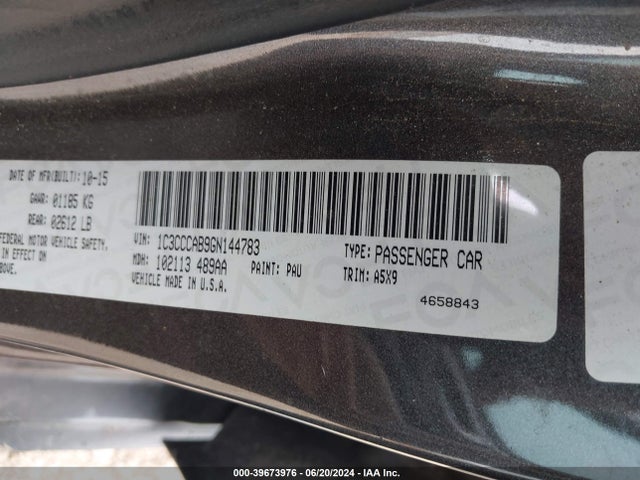 1C3CCCAB9GN144783 Chrysler 200 Limited