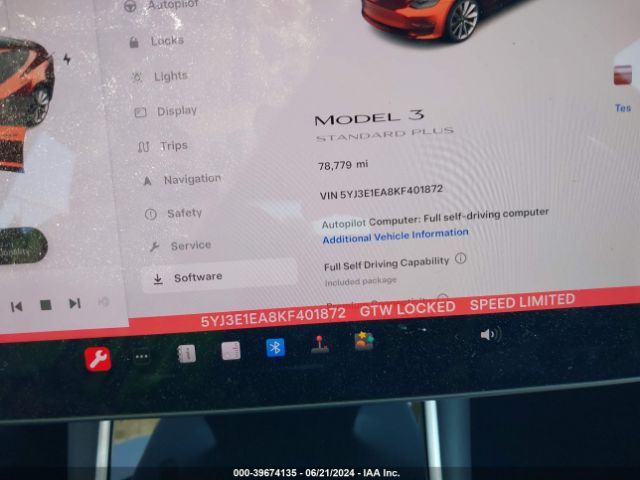 5YJ3E1EA8KF401872 Tesla Model 3 Long Range/mid Range/standard Range/standard Range Plus