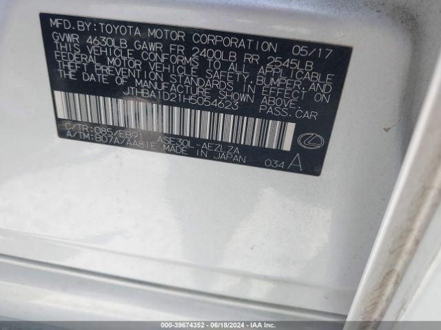 JTHBA1D21H5054623 Lexus IS 200T