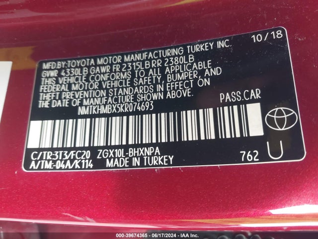 Toyota C-HR LE 2019 NMTKHMBX5KR074693 Image 9