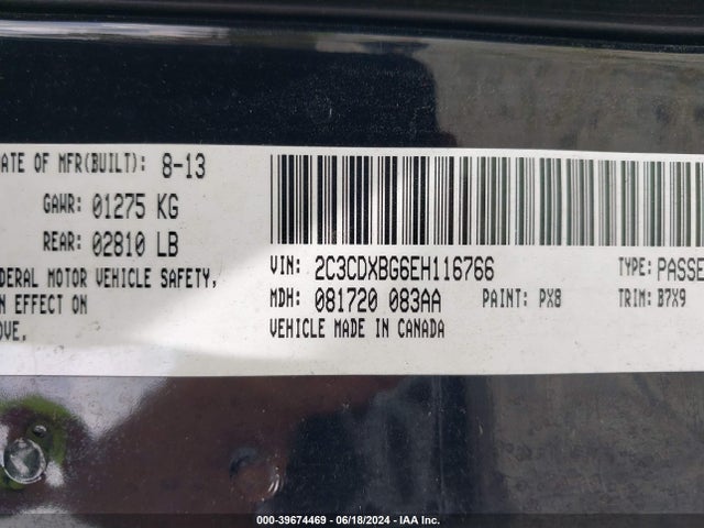 Dodge Charger Se 2014 2C3CDXBG6EH116766 Image 9