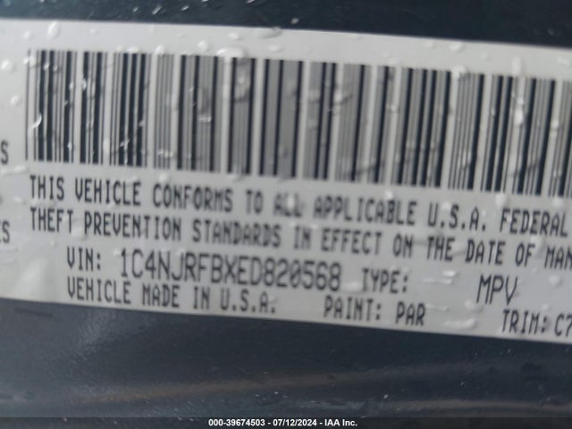 1C4NJRFBXED820568 Jeep Patriot Latitude