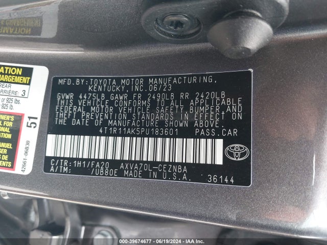 Toyota CAMRY LE 2023 4T1R11AK5PU183601 Image 9