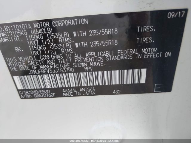 JTMJFREV3JJ183790 Toyota RAV4 SE