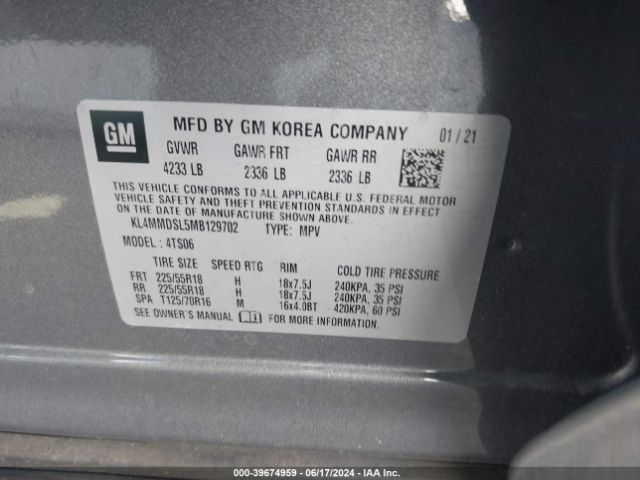 KL4MMDSL5MB129702 Buick Encore Gx Fwd Select