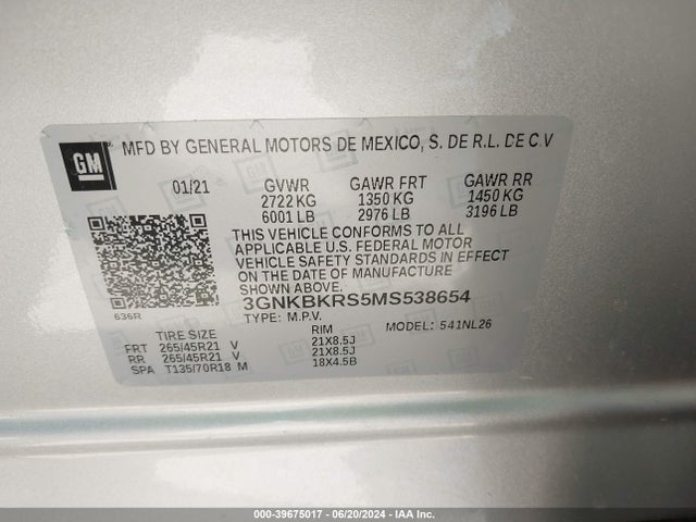 Chevrolet Blazer Awd Rs 2021 3GNKBKRS5MS538654 Image 9