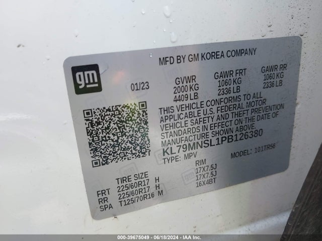 Chevrolet Trailblazer Awd Ls 2023 KL79MNSL1PB126380 Image 9