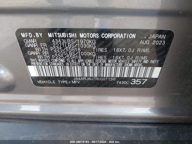 JA4ARUAU7RU001150 Mitsubishi Outlander Sport 2.0 Es Awc