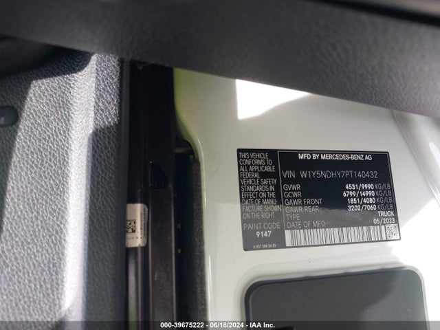 W1Y5NDHY7PT140432 Mercedes-Benz Sprinter 3500 High Roof 4-cyl Diesel Ho