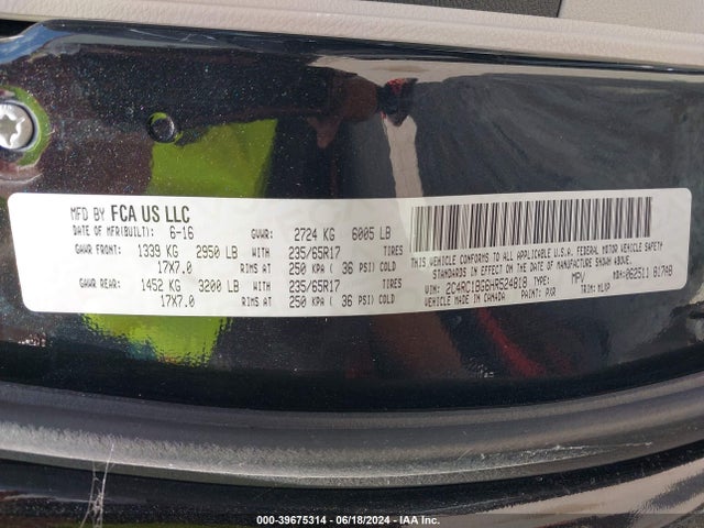 2C4RC1BG6HR524818 Chrysler Pacifica Touring-l