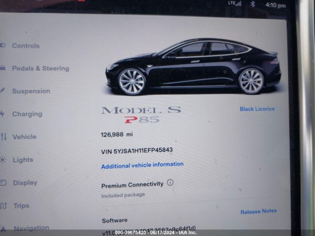 5YJSA1H11EFP45843 Tesla Model S P85