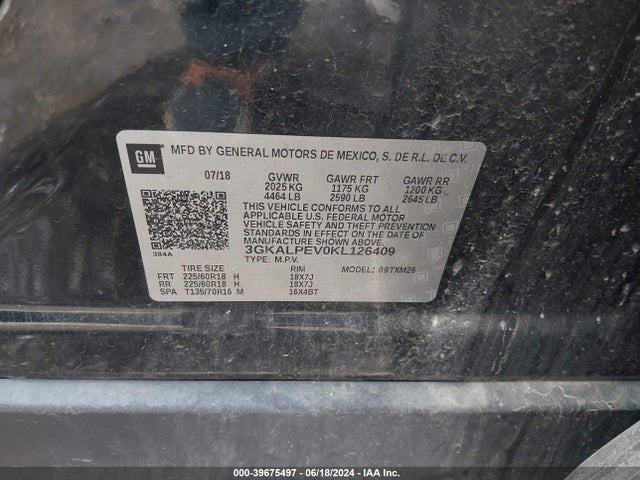 3GKALPEV0KL126409 GMC Terrain Slt
