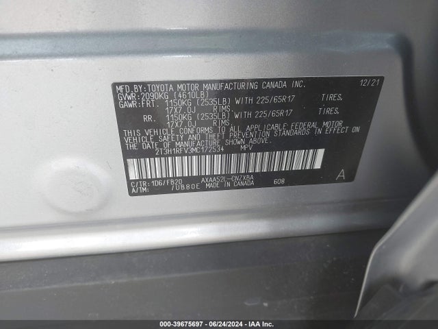 Toyota RAV4 LE 2021 2T3H1RFV3MC172534 Image 9