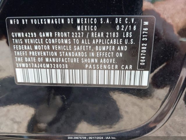 3VWD17AJ4GM328038 Volkswagen Jetta 1.8t Sport