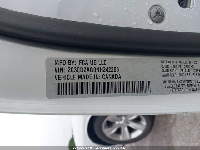 Dodge Challenger Sxt 2022 2C3CDZAG0NH242263 Image 9