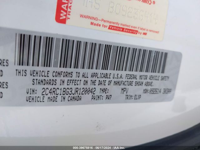 2C4RC1BG3JR120042 Chrysler Pacifica Touring L