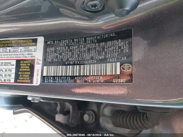 Toyota CAMRY SE 2014 4T1BF1FK3EU829534 Image 9
