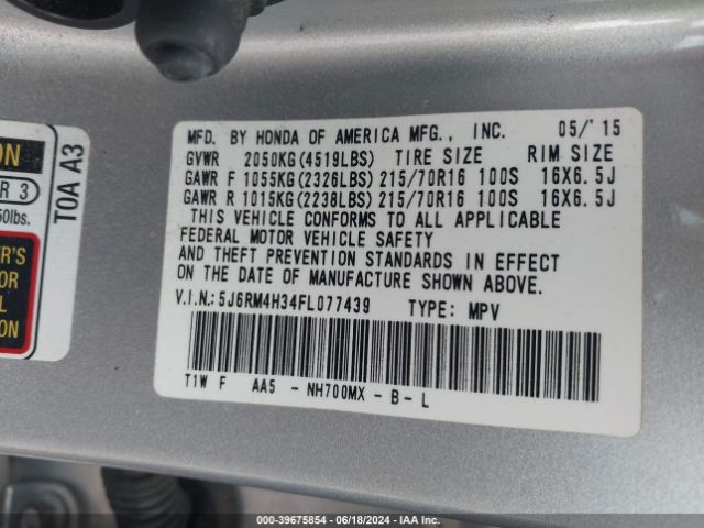 5J6RM4H34FL077439 Honda CR-V LX