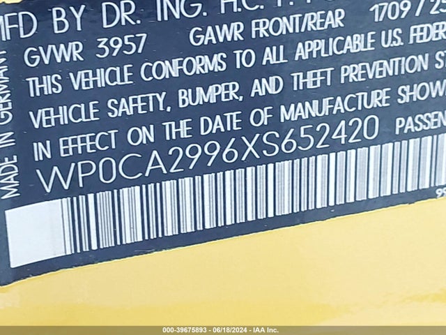 1999 PORSCHE 911 WP0CA2996XS652420 Photo 8